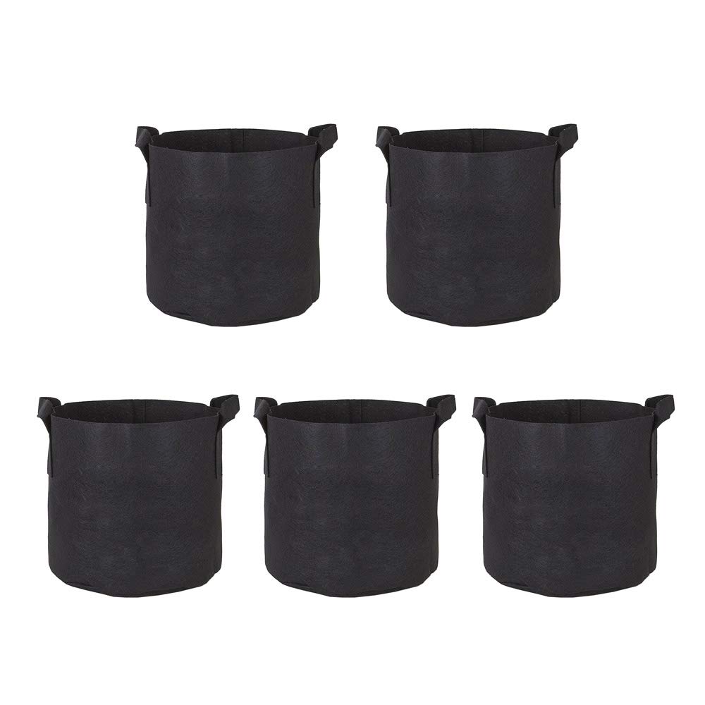 Mintice 5 Pack Plant Grow Bag Vegetable Planting Growing Bag Aeration Fabric Breathable Planter Container Pots Double Handles Home Garden for Flower, Potato, Tomato, Carrot 15 Gallon