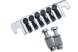 KAISH Electric Guitar TP-6 Style LP Bridge Stop Bar Vintage 70's Bridge Tailpiece with Fine Tuners/Studs for LP Les Paul/SG/ES Electric Guitars Chrome