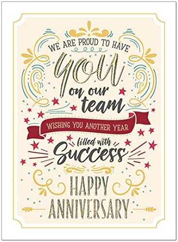 25 Employee Anniversary Cards Modern Typographic Design 26 White Envelopes Eco Friendly Amazon Co Uk Office Products