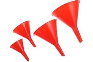 TOYANDONA 4pcs Universal Plastic Oil Funnel Set for Automotive Use, Wide Mouth Gas Tank Filling Funnels