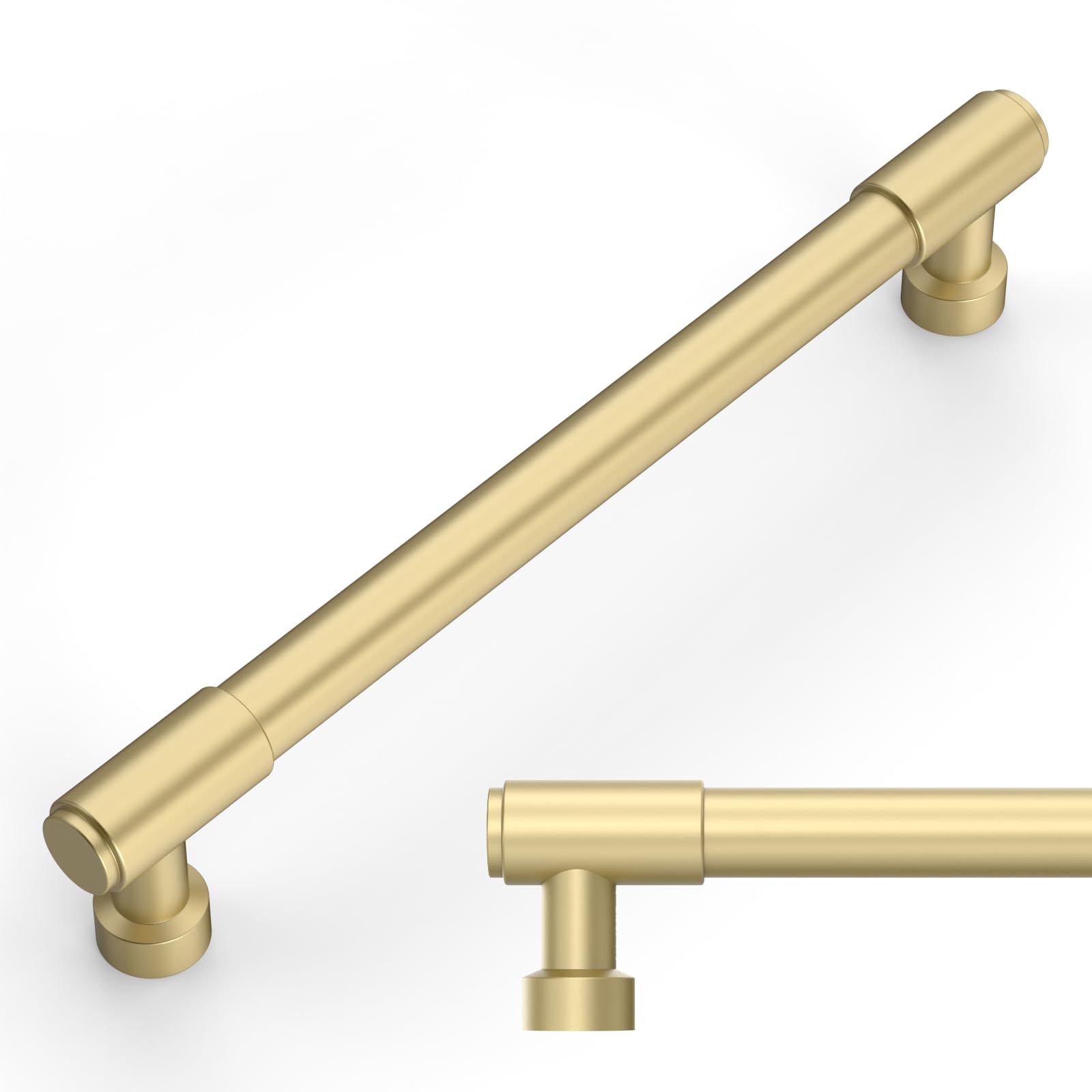 Photo 1 of Amerdeco 10 Pack Brushed Gold Cabinet Pulls 6.3 Inch(160mm) Hole Center Drawer Pulls Cabinet Hardware Kitchen Cabinet Handles for Bathroom ZH0075