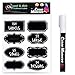 Cedar Markers Chalkboard Labels. Pack of 124 Reusable Stickers in 24 Different Designs and a Bonus White Chalk Marker. Premium Labels for Glass Jars, Food Containers, Kitchen and Pantry Organizing.