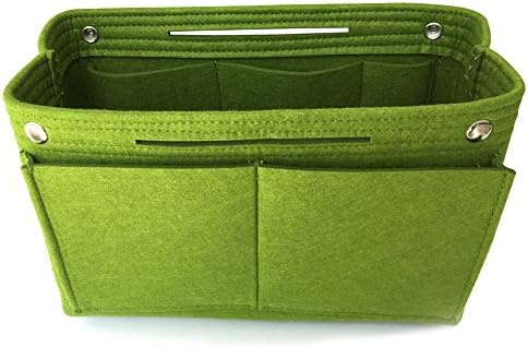 WorldProof Felt Insert Bag Purse Organizer Cosmetic Travel Bag Portable Make Up Bags for Women Men (Large, Green)