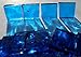 FortySevenGems 100 Pieces Stained Glass Mosaic Tiles 1/2-Inch Medium Blue Glass Textured