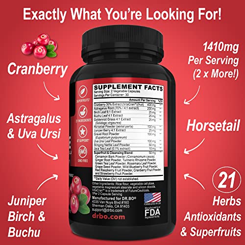 Kidney Cleanse Detox Support Supplement Natural Cranberry, Juniper