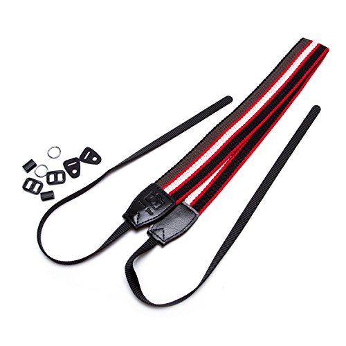 Camera Shoulder Neck Strap Belt For DSLR SLR Digital Camera (Black & White & Red )