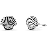 Boma Jewelry Sterling Silver Clam Seashell Stud Earring