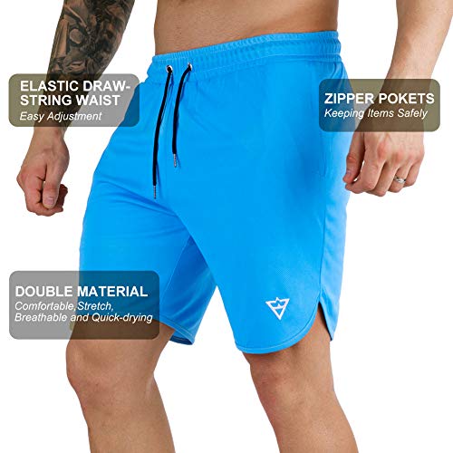 Wangdo Men's Workout Shorts 7" Running Shorts Athletic Bike Shorts Gym Shorts for Men with