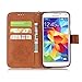 Galaxy S5 Case, JAHOLAN Dream Catcher Pattern Stand Flip Case Samsung S5 Wallet Case Premium PU Protective Leather Case for Samsung Galaxy S5 (Brown)