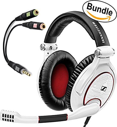 Sennheiser GAME ZERO PC Gaming Headphone 506064 (White) &amp; Sennheiser PCV 05 Combo Audio Adapter - Bundle