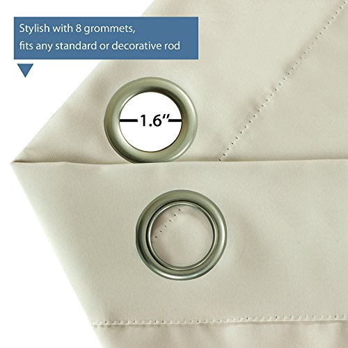image for Turquoize Bedroom Blackout Curtains Beige/Ivory Themal Insulated Gromm