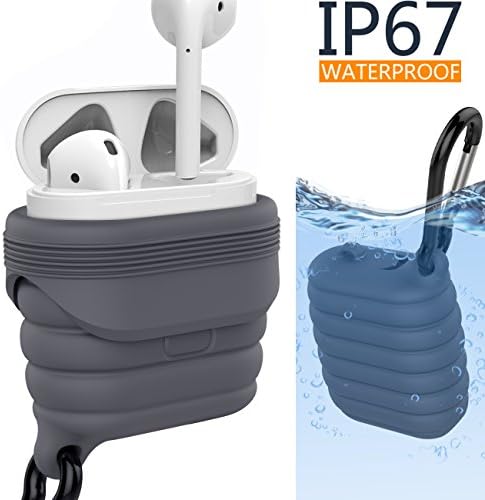 Airpods Case, Waterproof and Shockproof Protective Silicone Apple Airpod Cover (Gray)
