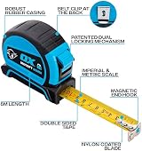 OX Tools Pro Dual Auto Lock Tape Twinpack 8m 26ft Blue OX-P505488 view 2