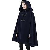 SUFCOMOU Cape Coat Women Hooded Poncho Cloak Vintage Plus Size Outwear Winter