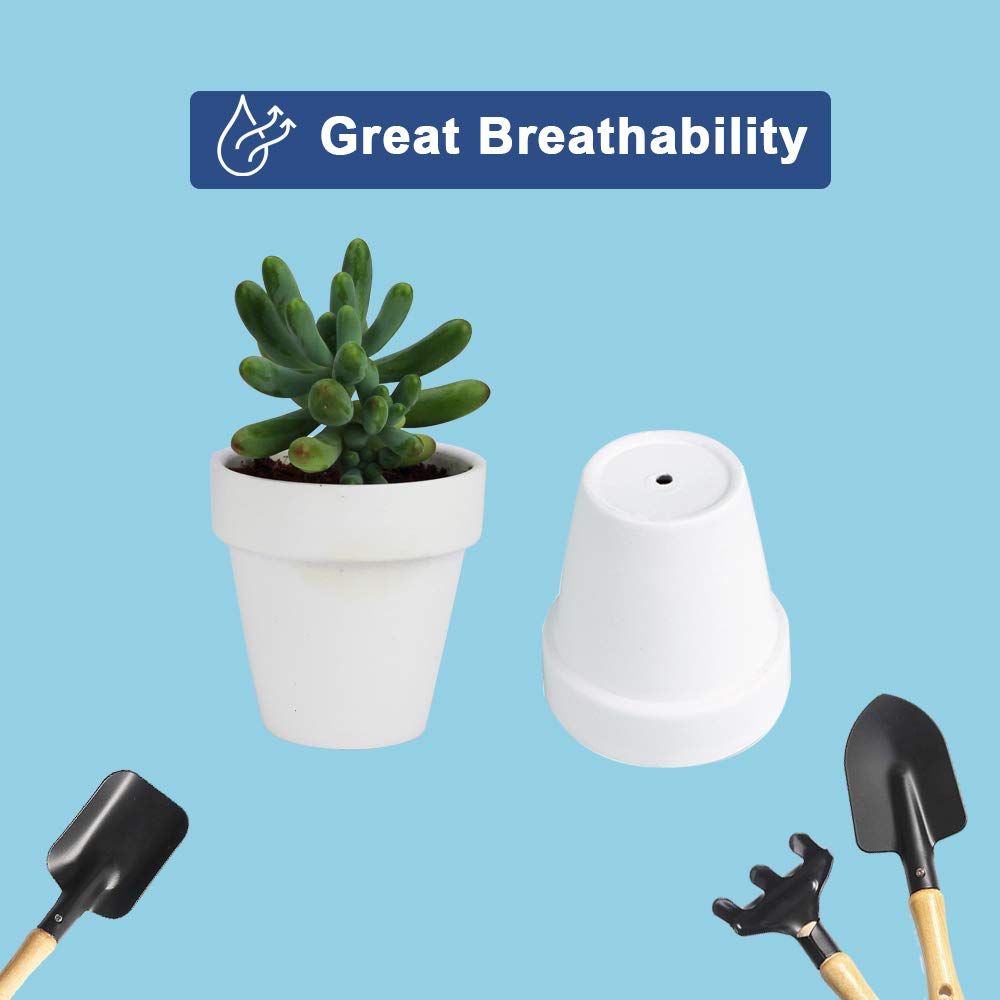 vensovo 24pcs White Terra Cotta Pot - 2.5 Inch Tiny Mini Clay Pots with Drainage Holes Flower Nursery Terra Cotta Pots for Indoor/Outdoor Succulent Plants, Crafts, Wedding Favor