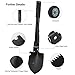 OUTLIFE Foldable Military Shovel - Mini Emergence Survival Compass Spade Entrenching Tool with Carrying Pouch for Camping, Hiking, Backpacking, Gardening with Rubber Handle