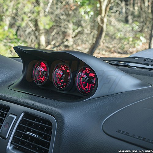 GlowShift Black Fiberglass Triple Dashboard Gauge Pod for 20022007