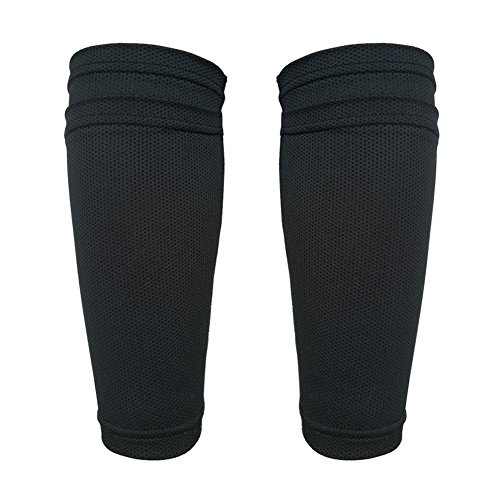 UPC 601285136127, Senston Teenager Soccer Shin Pads Double Deck Socks Fixed Sleeve One Size Black