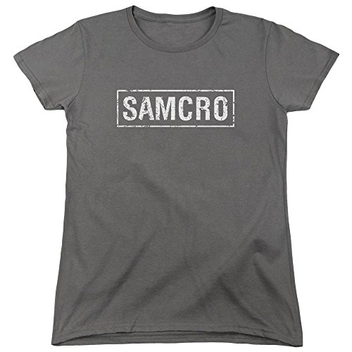 Sons Of Anarchy Samcro Womens Short Sleeve Shirt Charcoal Lg