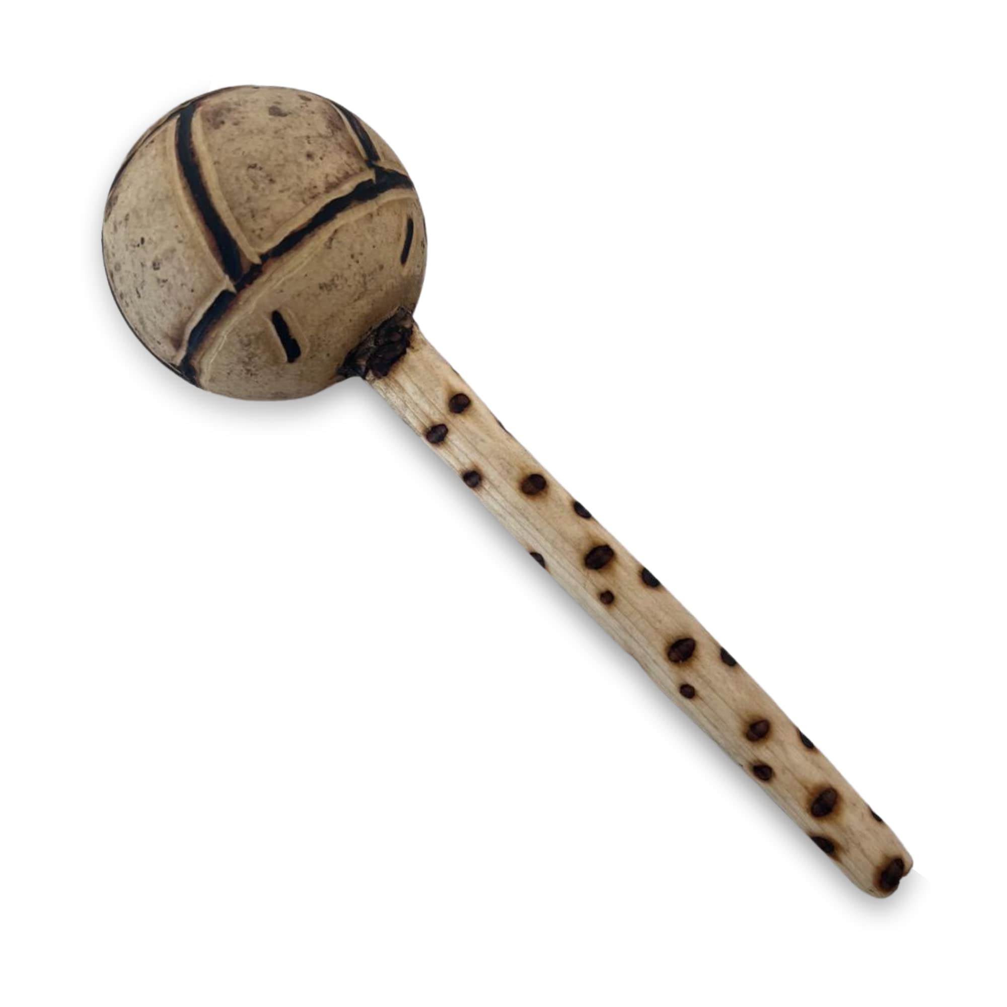 Shamanic Gourd Shaker | Rattle | Percussion instrument | Percussion Shaker| Sand Hammer | wooden handle | Shamanic journeying | music making | 25cm long | features pyrogravure and carving decorations