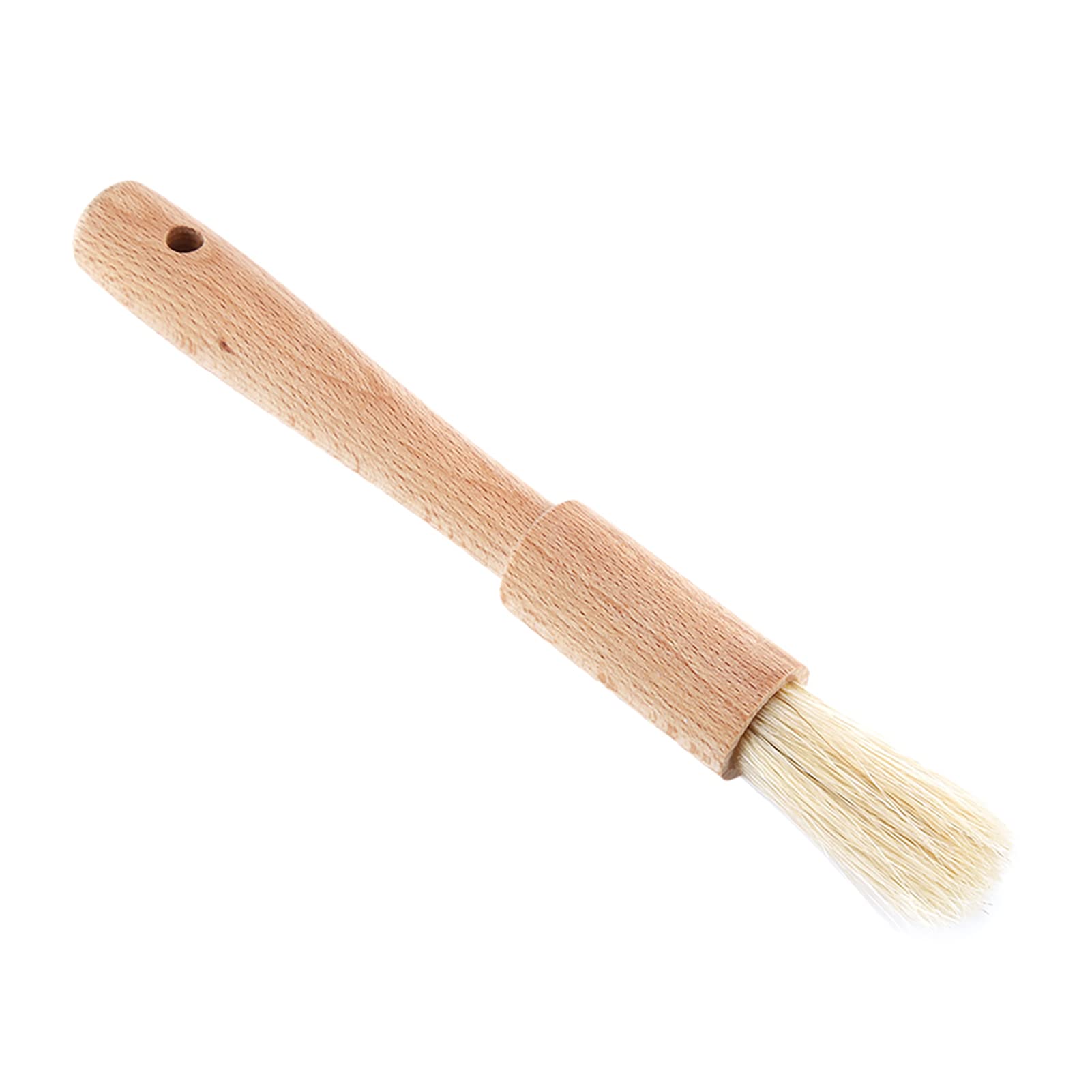 TOPINCN Wooden Baking Cooking Basting Brush Heat Resistant Pastry BBQ Marinade Brushes Cakes Meat Desserts Oil Sauce Butter Kitchen Tool(Round Handle)