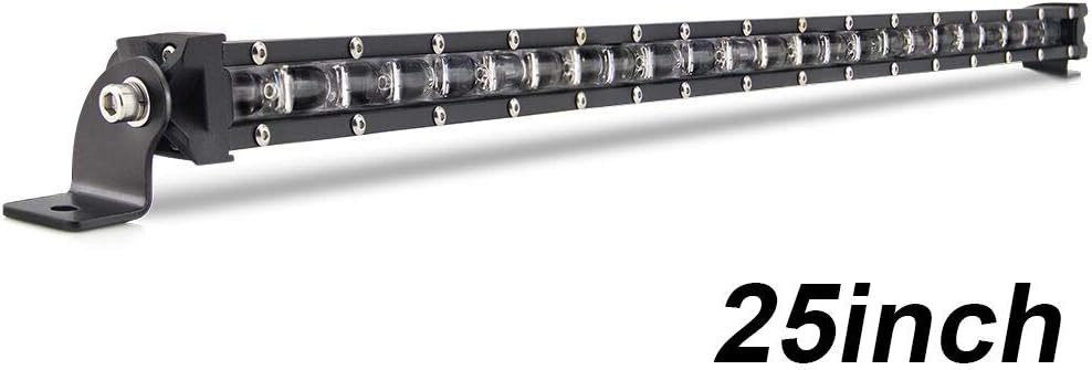 LED Light Bar 25 inch Single Row Light Bar Flood Spot Beam Combo Off Road Slim Driving Lights for Jeep Cars SUV UTV ATV Truck Boat Bumper