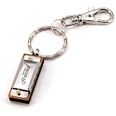 Harmo Mini-Mo Harmonica Keychain - 4 Hole 8 Tunes Type C, Stylish and Portable, USA Designed Stainless Steel, Ideal Music Accessory