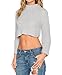 Imily Bela Women's Casual Long Sleeve Knit Short Crop Pullover Tops Jumper Sweater Blouse