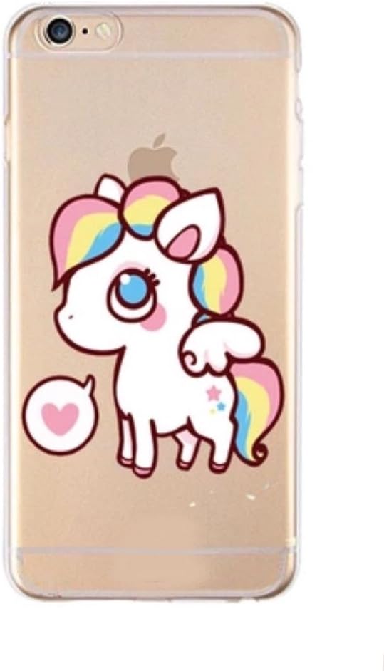 iPhone 6 / 6S Cute Kawaii Rainbow Stars Heart Flying Horse Pegasus TPU Cover 4.7 Inch Printed Case Cover For Apple IPhone