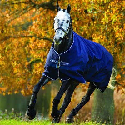 HorsewareIreland Amigo Bravo 12 Original Lightweight Waterproof Breathable Horse Turnout Blanket (0g Fill), Navy/Navy, 81