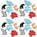 Multiple Sea Creature Party Favors for 24 - Under The Sea Stampers (24), Make-a-Fish Stickers (24), Plush Mini Ocean Animals (24) and a Birthday Sticker (Total 73 Pieces)