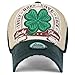 ililily Four Leaf Clover Patch Faux Leather Brim Trucker Hat Baseball Cap , Indigo