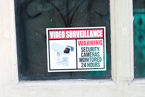 safety sign CCTV security camera & video surveillance sticker decal window door 4 x 3 inch warning sign 10-sheets