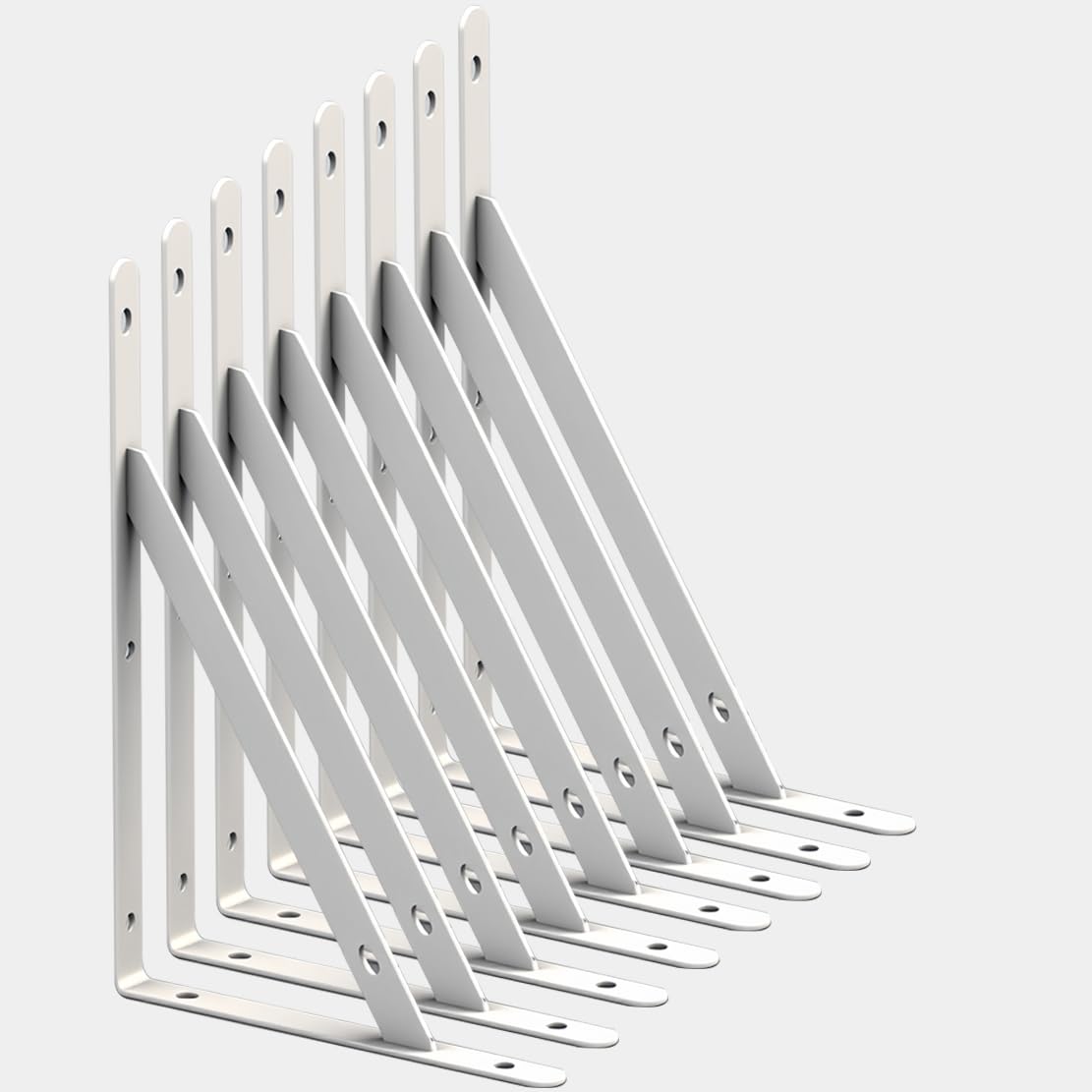 Photo 1 of 10 Inch Shelf Brackets, Set of 8 Steel (White, 10 inch 8 Pack)