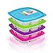 Happy Lunchboxes 4-compartment Leak Proof Bento Lunch Box Containers for Adults - Set of 4 (Large)