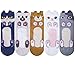 Amandir 5 Pairs Womens Cute Animal Socks, Funny Casual Cat Cotton Socks