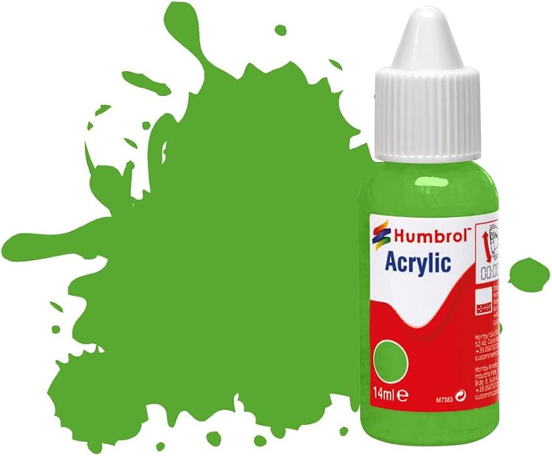 Humbrol DB0208 Acrylic Paint No 208 Fluorescent Signal Green Gloss 14ml