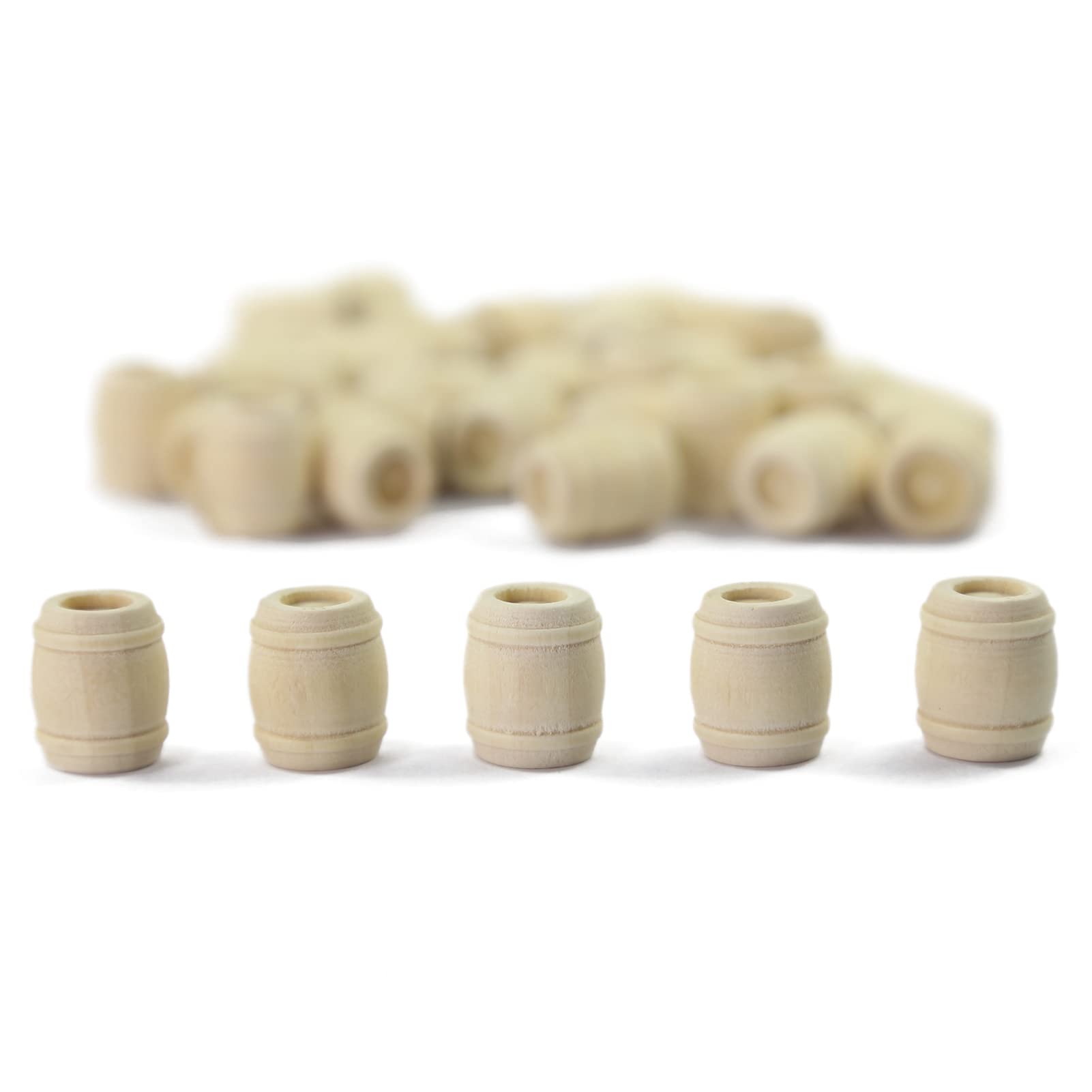Evemodel Wooden Bucket Water Barrel Track H0 1:87 Wooden Barrels for Model Making Landscaping Decoration (15.1 mm) Pack of 50