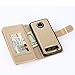 TabPow Moto Z Play Droid Case, 10 Card Slot - [ID Slot] Wallet Folio PU Leather Case Cover with Detachable Magnetic Hard Case for Motorola Moto Z Play Droid (2016) - Glitter Gold