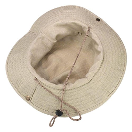 Boomboom Baseball Caps, Soft Bucket Hunting Fishing Outdoor Wide Cap Brim Military Boonie Hats (Beige)