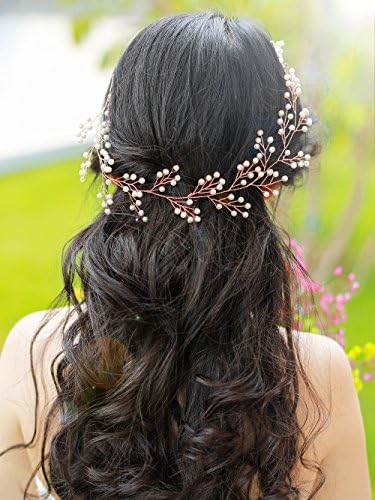 Handmadejewelrylady Bridal Rose Gold Leaf Headband Wedding Hair Accessories Bride Hair Jewelry For Women Headpiece Tiara