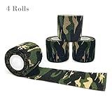 Marsway 4 Rolls Outdoor Multi-functional Camouflage Tape 14.7' Length x 1.9