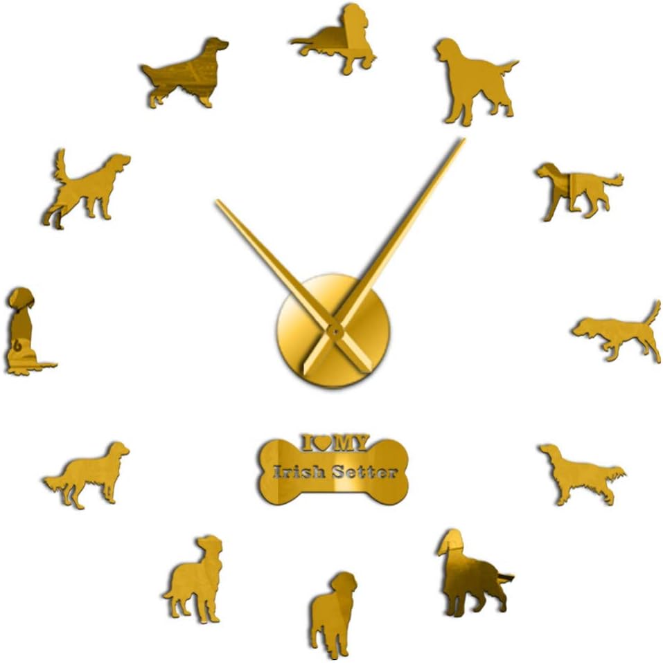 Dog DIY Giant Wall Clock Dog Breed Frameless Wall Clock Red Dog