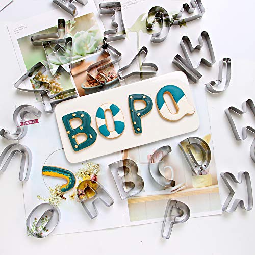 SurgeHai 26Piece Large Alphabet Cookie Cutter Set (A Z), Stainless Steel Decorating Tools