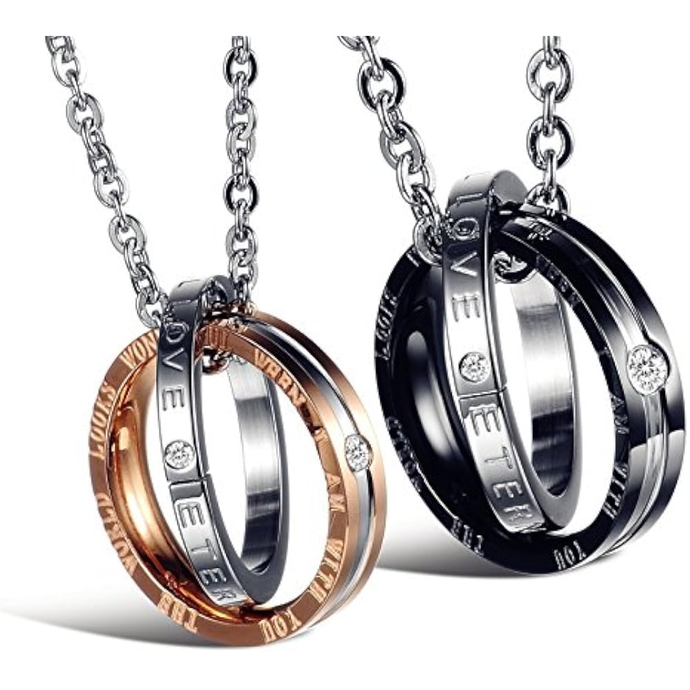 His & Hers Matching Set Titanium Stainless Steel Couple