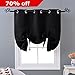 NICETOWN Blackout Roman Bathroom Curtain - Tie Up Shade Small Window Treatment Thermal Insulated for Home/Cafe Shop/Kitchen (Grommet Top Panel, 46 inches W x 63 inches L)