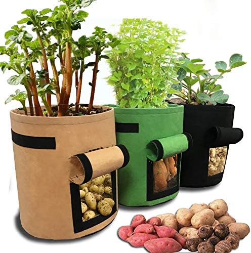 Bolsa para plantar patatas, 7 galones de velcro, ventana de ...