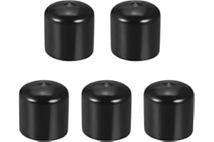 DMiotech 5 Pack 30mm ID Black Screw Thread Protectors Rubber End Caps Bolt Covers for Screw Bolt Furniture Pipe