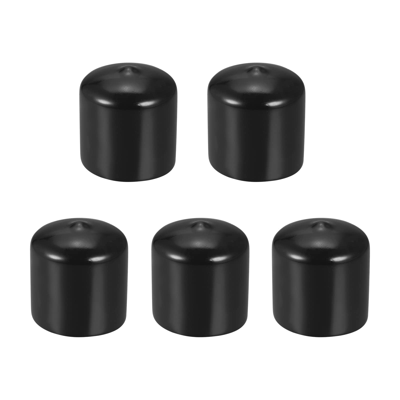 DMiotech 5 Pack 30mm ID Black Screw Thread Protectors Rubber End Caps Bolt Covers for Screw Bolt Furniture Pipe