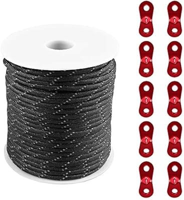 Kratarc 50m Camping Rope 4mm Outdoor Guy Lines Tent Cords Lightweight With Aluminum Guylines Adjuster Tensioner Pouch For Tent Tarp Canopy Shelter Camping Hiking Backpacking Black Buy Online At Best Price In